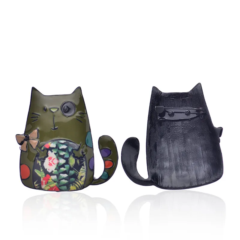 Брошь в форме кошки из цинкового сплава для сумочки заколка Модная бижутерия