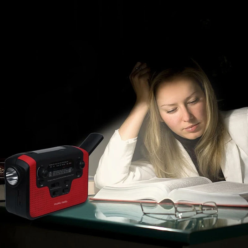 Bluetooth Радио Солнечный Рукоятки Аварийного Am/Fm/Sw/ВБ радио Светодиодный фонарик