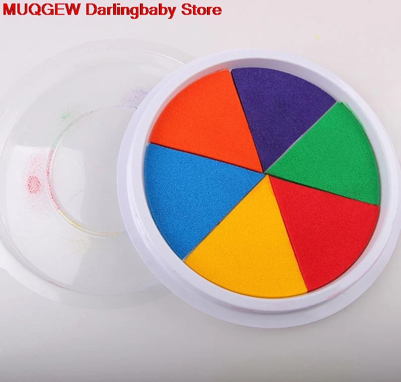 6 цветов сделай сам коврик для чернил печать на пальце красочная грязевая