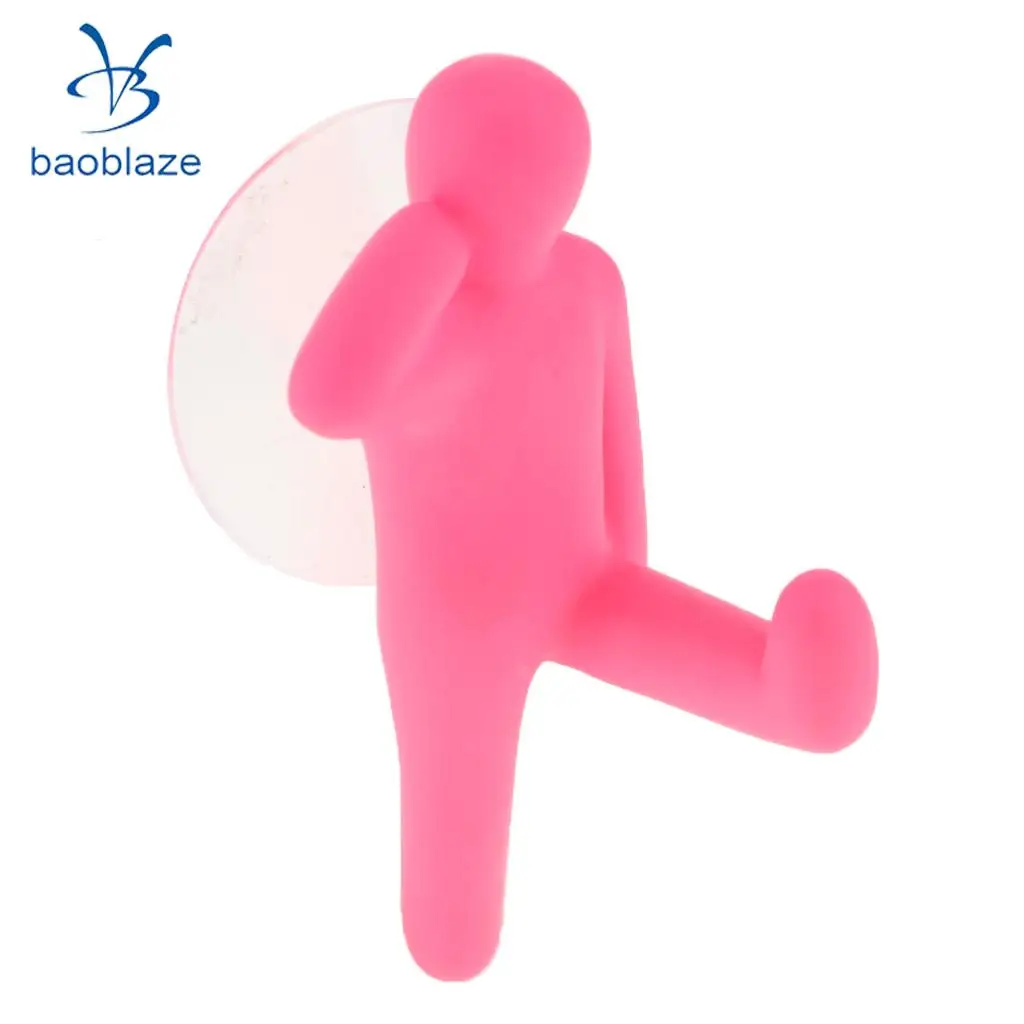Pink Крепкие домашние кухонные крючки, красочные вешалки для полотенец, Настенная дверная липкая присоска, Крючки Присоски для ванной комнаты, декоративные - Цвет: Pink