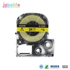 Labelife SC24Y для Epson LabelWorks, стандартный ленточный картридж, черный на желтой кассете 24 мм X 8 м