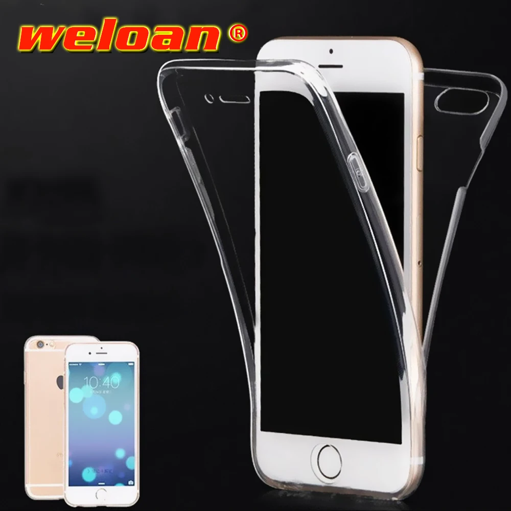Weloan двухсторонний ТПУ чехол для телефона iphone7 8 6 5 plus Ультратонкий Прозрачный с