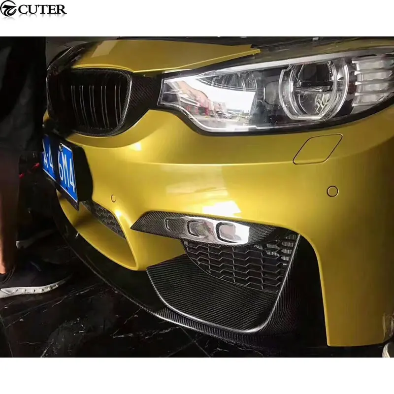F82 M4 MP стиль углеродное волокно передняя губа автомобильный бампер спойлер для BMW