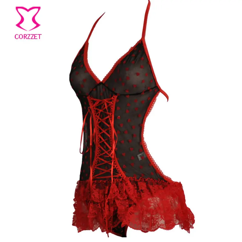 Женское сексуальное эротичное нижнее белье без бретелек с красным сердечком и