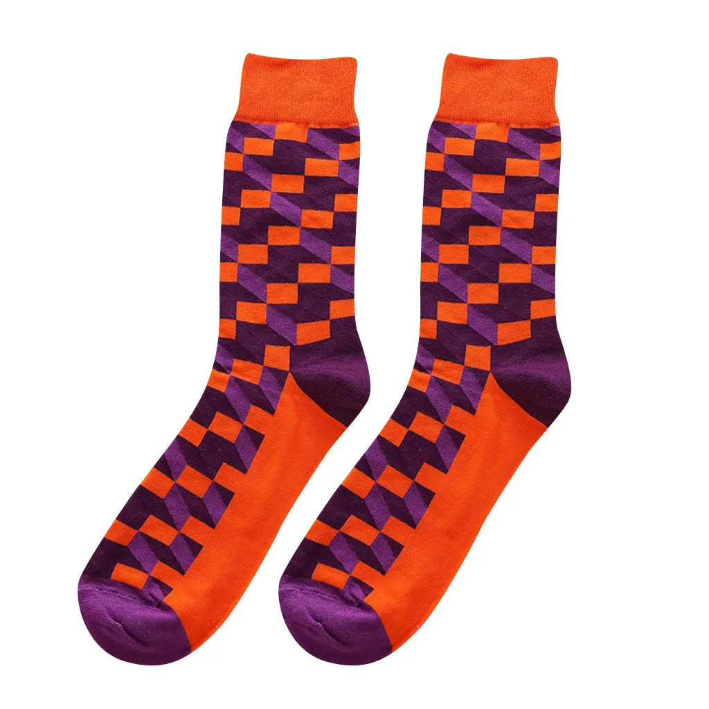 Orange JAYCOSIN носки, 1 пара, модные мужские хлопковые цветные носки, теплые цветные Повседневные носки со стразами, одежда на каждый день, горячая Распродажа 9503 - Цвет: Orange