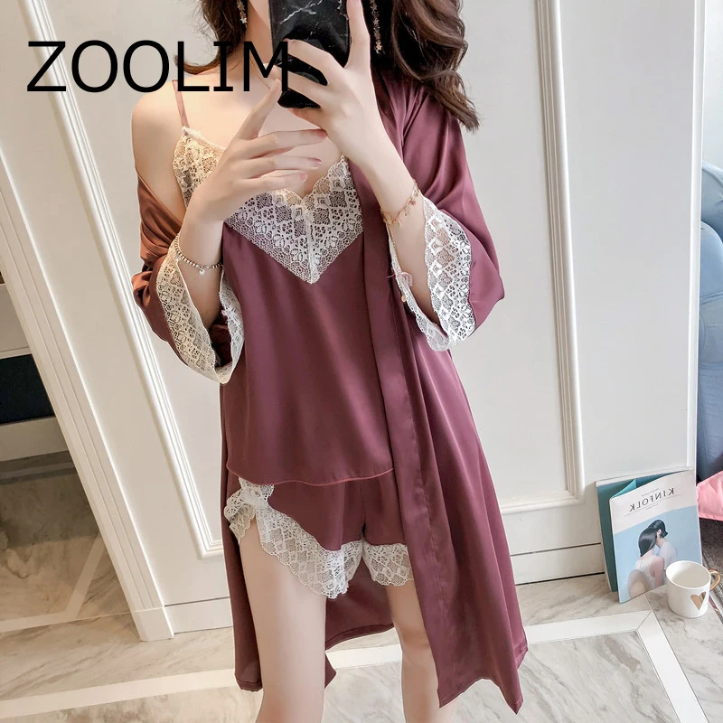 Пижама ZOOLIM Женская кружевная шелковая элегантные высокого качества | одежда