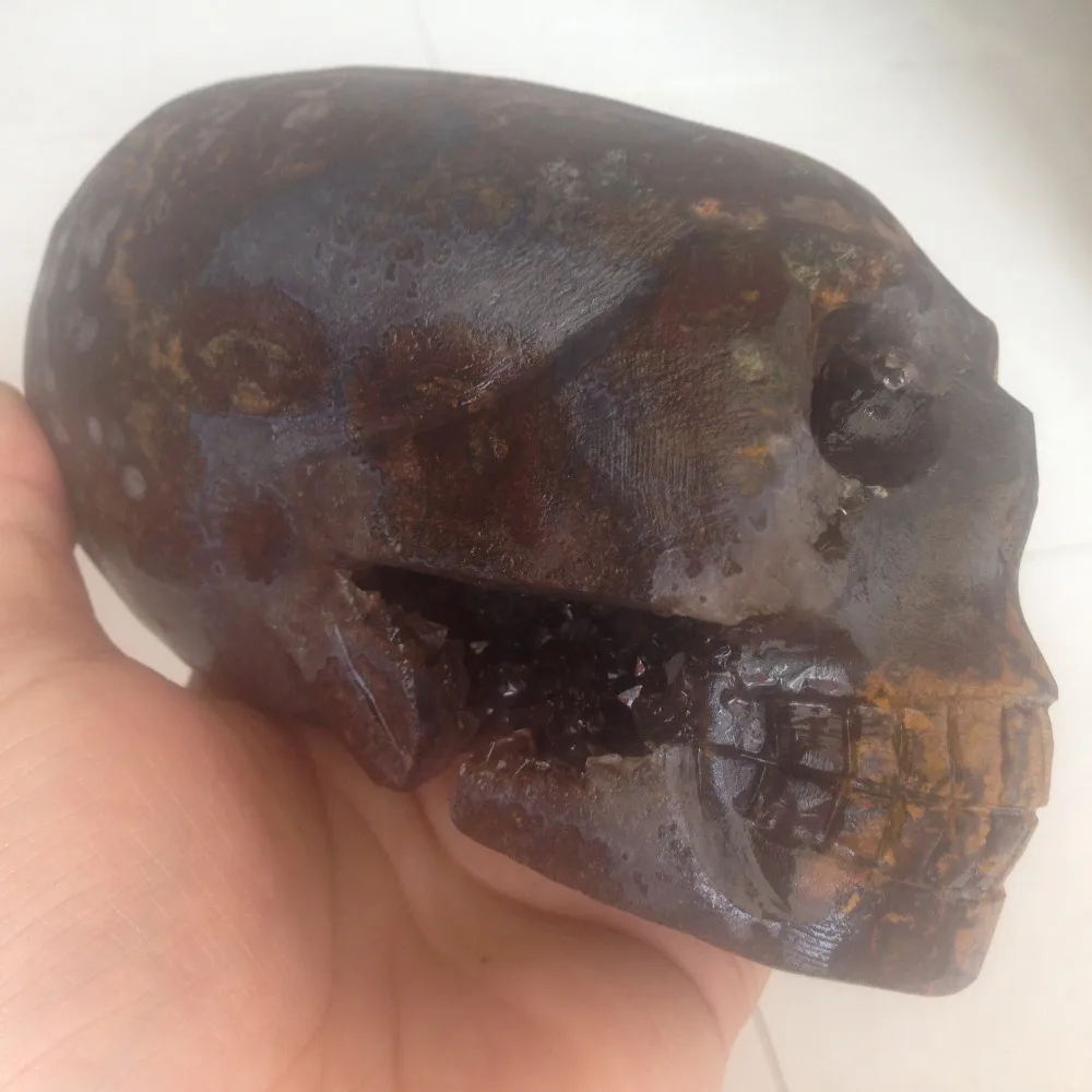 1390 г натуральный агатовый камень аметистовый геодезический кластер