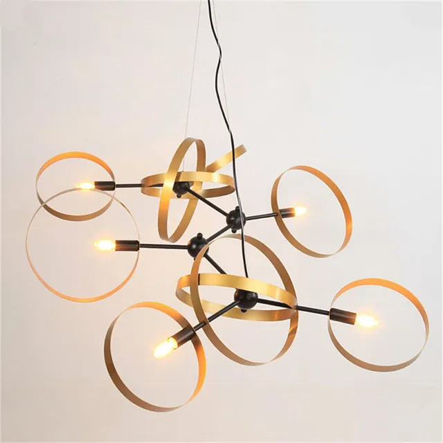 Роскошные Креативные Круглые Подвесные Лампы в стиле пост модерн железные