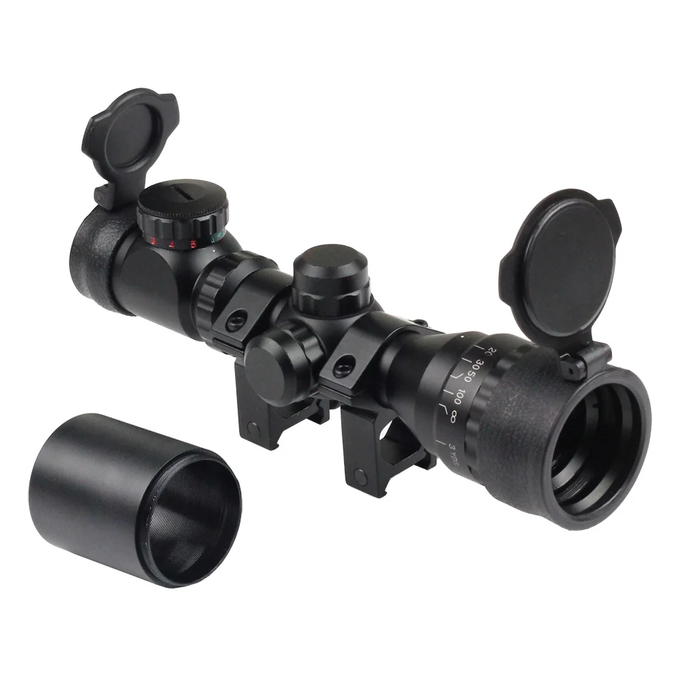 VERY100 Reflex 2-6x32 тактический Красный Зеленый Mil-dot прицел Пикатинни Крепление для охоты на открытом воздухе