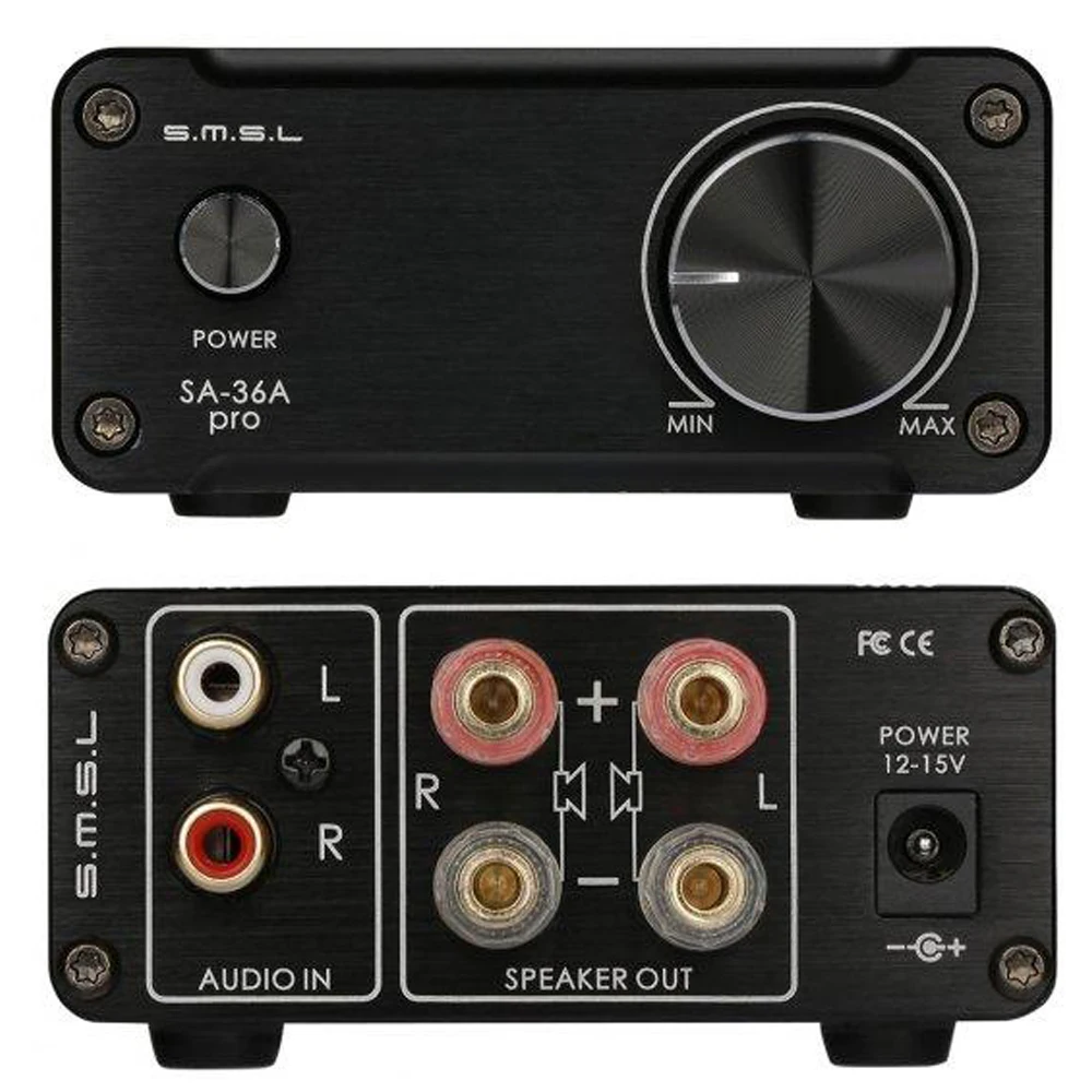SMSL SA-36A Pro AMP HIFI большая мощность цифровой встроенный Tripath стерео усилитель с 12 В 3.8A адаптер питания черный, серебристый, золотой