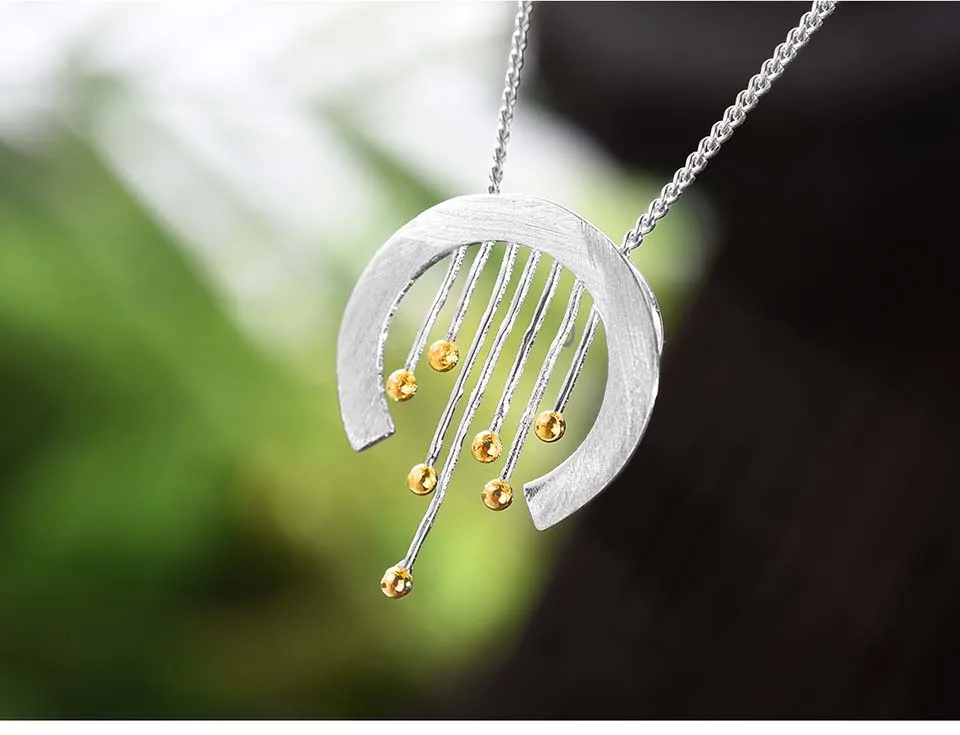 Женский кулон из серебра 925 пробы Lotus Fun, изящный винтажный кулон в восточном стиле в виде завесы ручного изготовления без цепочки