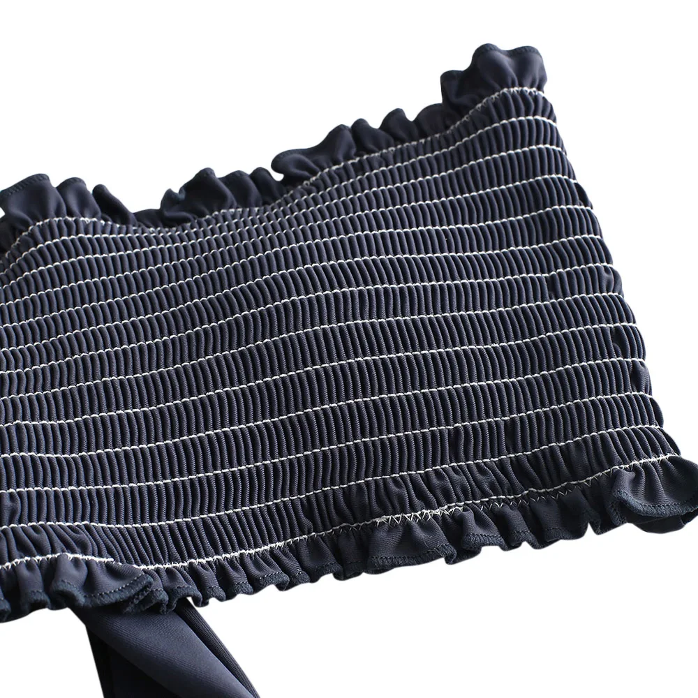 ZAFUL Бикини Shirred Узел Frilled Повязка Бикини Комплект Провода Свободные Мягкие Оборки Купальник с Низкой Талией Купальный Костюм Женщины Купальники