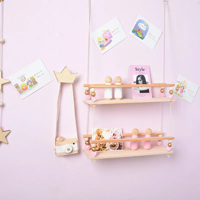 D скандинавские декоративные настенные полки для детской комнаты деревянные с
