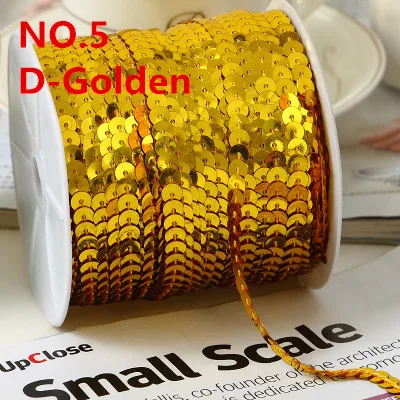 100 ярдов 6 мм Плоская Круглая блестящая кружевная лента для шитья в рулоне