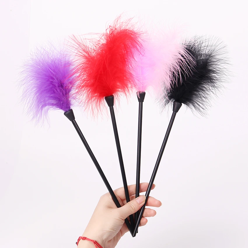 1 шт. Флирт перо черное флирт кнут секс игрушки мягкий флоггер для пар игры