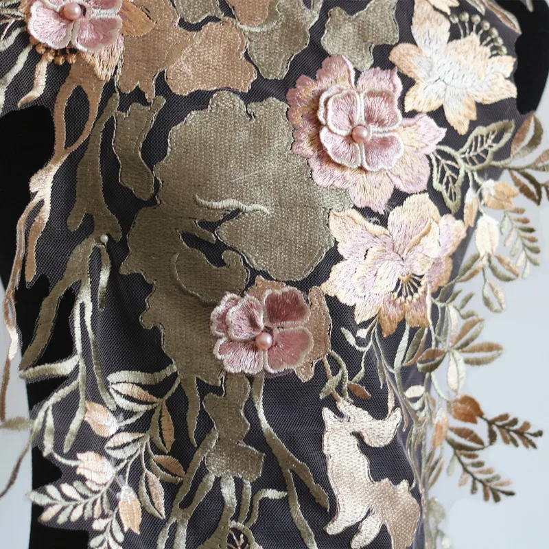 1 шт. длинное свадебное платье из полиэстера 118X41cm вышитое бисером кружевное с