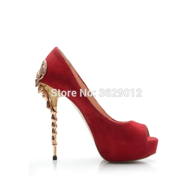 Lynskey Newest Black Suede Leather Peep Toe High Heels Scorpion Heel Pumps Golden Metal Lady Platform Wedding Party Shoes | Обувь