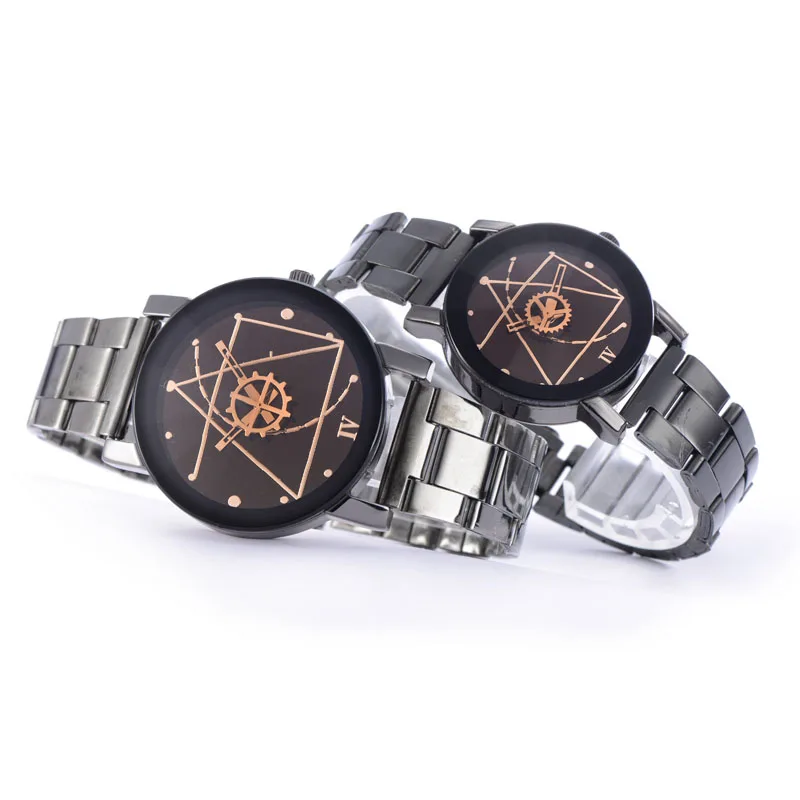 Часы для влюбленных модные наручные часы из нержавеющей стали Кварцевые мужчин и