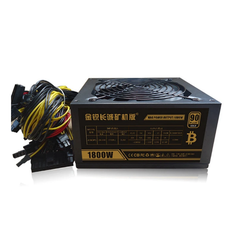 Зимняя распродажа ASIC Майнинг 1600 Вт блок питания для ПК ATX PSU Bitcoin Майнер Ethereum 6