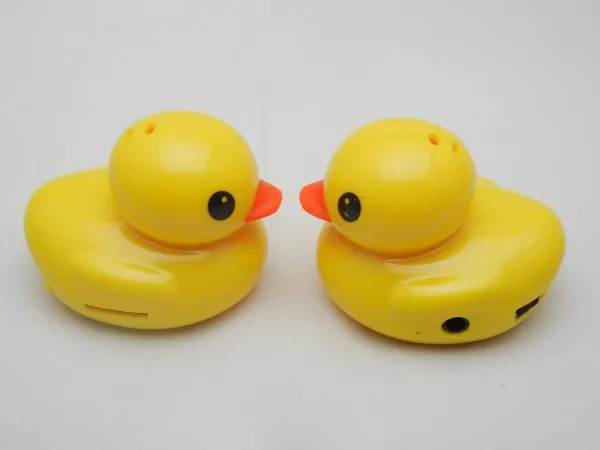 Портативный мультипликационный мини mp3-плеер маленькая Желтая Утка Форма