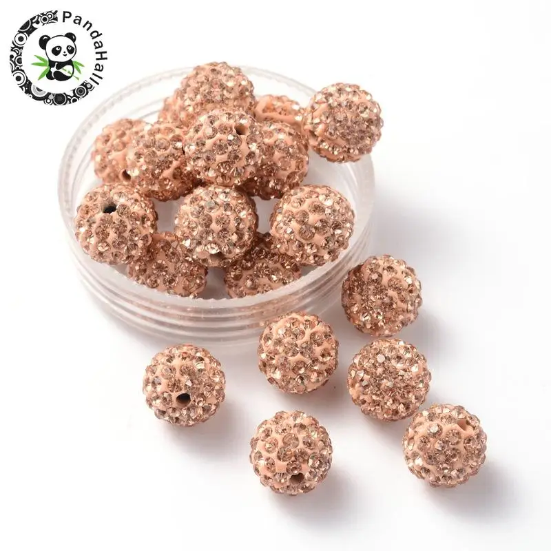 Бусины для дискотеки 10 мм класса A с ПАВЕ круглые бусины из полимерной глины