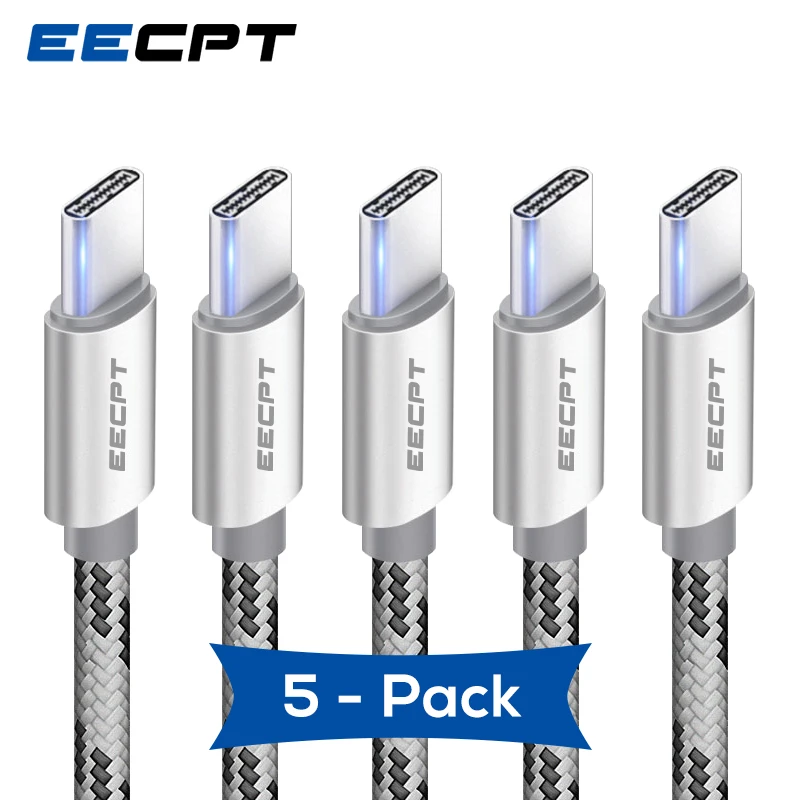 Кабель зарядный EECPT USB Type C для Samsung S10 S9 Xiaomi Redmi Note 7 5 шт./упаковка|Кабели мобильных