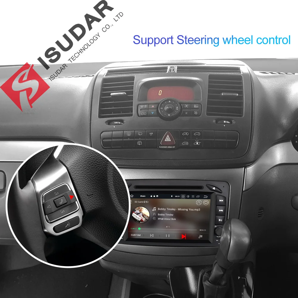 Isudar Автомобильный мультимедийный плеер 2 Din Автомобильный Радио gps Android 9 для Mercedes/Benz/CLK/W209/Vito/W639/Viano/Vito Canbus dvd-плеер DSP