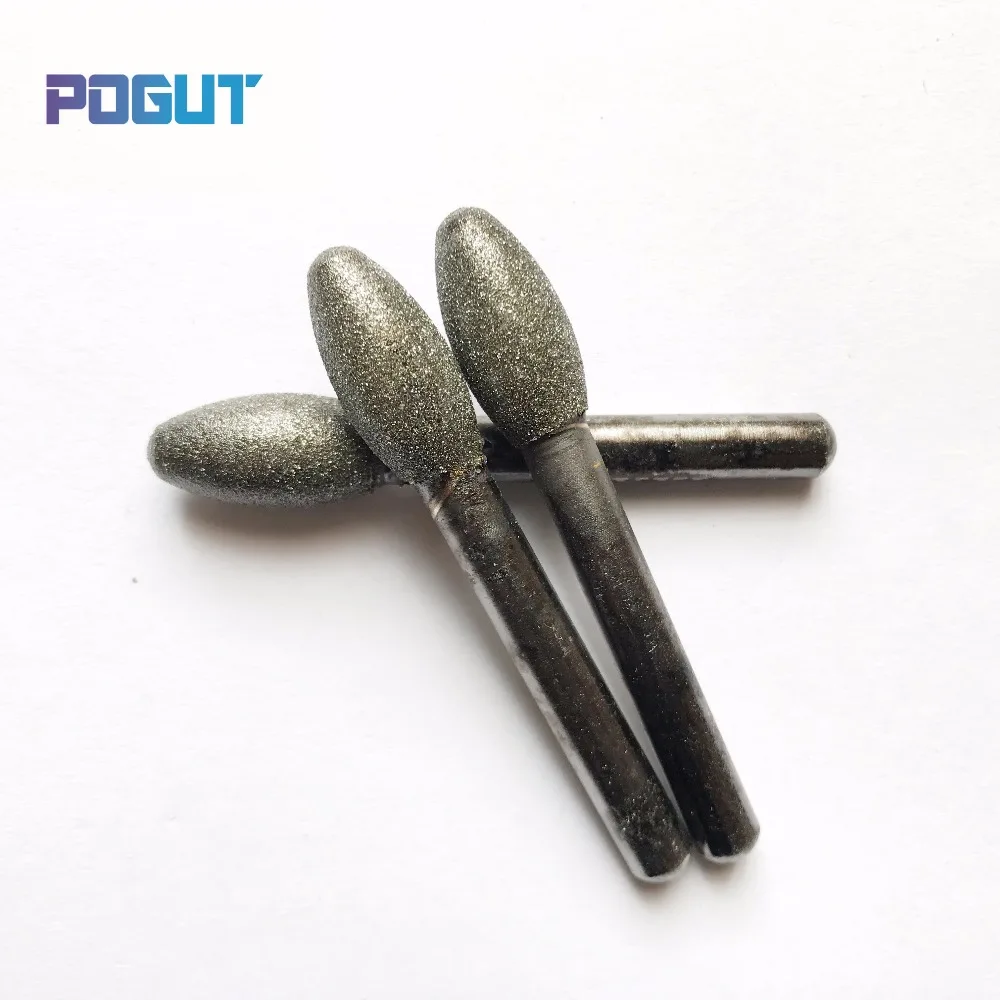 

6mm Shank 3pcs Stone Rotary Egg-shaped Drill Head DREMEL Accessories Drill Bit for grinding jade, stone, marble glass