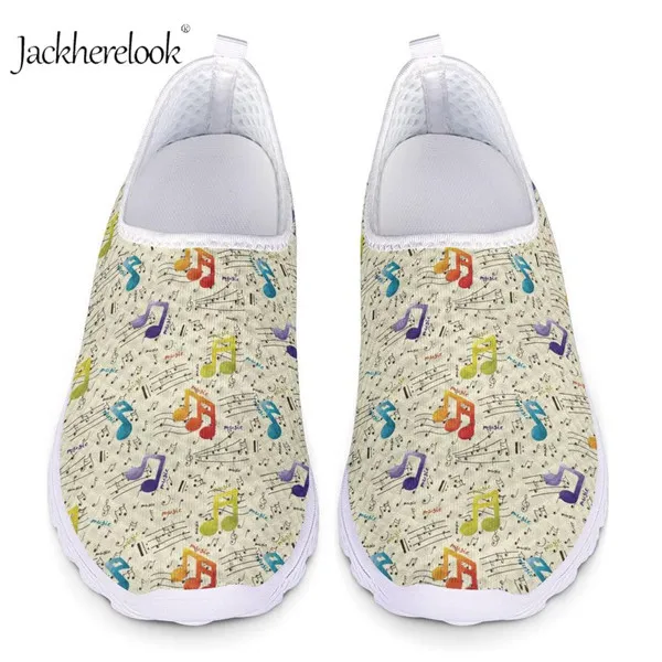 HX1014AA Jackherelook/Женская обувь на плоской подошве; белые женские кроссовки с музыкальными нотами; дышащая женская летняя обувь из сетчатого материала; повседневная обувь на плоской подошве; супер-светильник - Цвет: HX1014AA