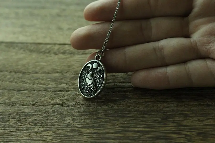 1 шт. винтажное ожерелье с птицами Ворон в Луне | Украшения и аксессуары