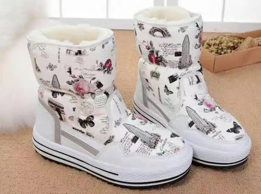 BeckyWalk/женские ботинки; женская обувь; зимние женские теплые водонепроницаемые ботинки на меху; нескользящие хлопковые ботинки до середины икры на платформе; WSH3104