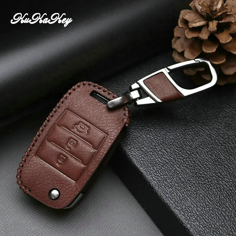 Car Key Smart Case Cover For Kia Rio K2 3 4 Ceed Optima Sorento Sportage Cerato K3 K5 Soul 2017 Genuine Leather Ring Shell | Автомобили и