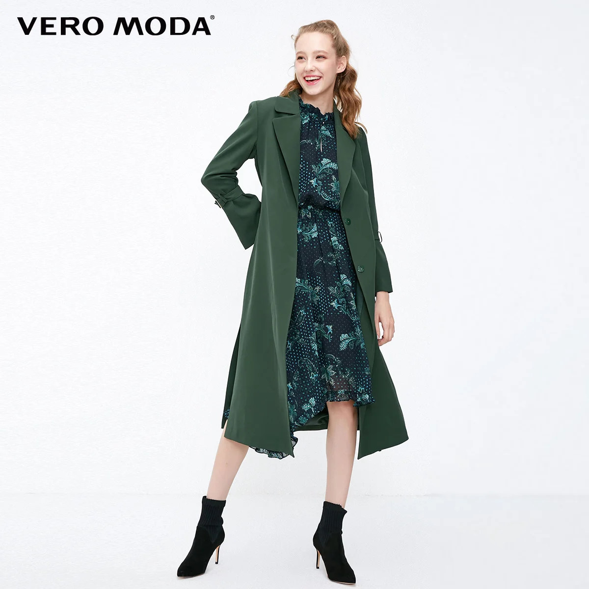 Vero Moda женский тонкий приталенный с разрезом подол потайные пуговицы минималистский Тренч | 318321535