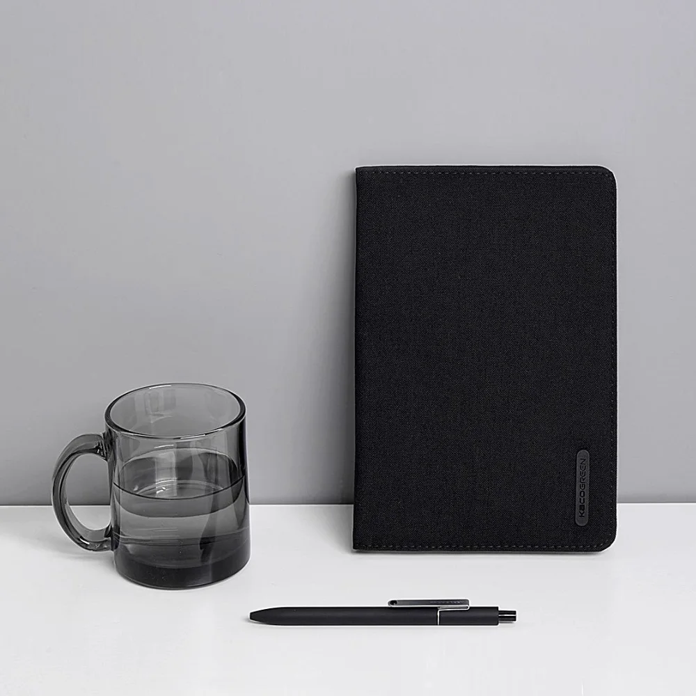 Черный Xiaomi Mijia Kaco Noble paper NoteBook из искусственной кожи со слотом для карт, кошелек, блокнот для книг, дневник с ручкой-вывеской, подарок для бизнеса, офиса, путешествий - Цвет: Черный