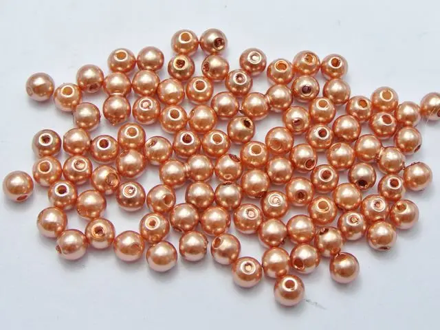 500 шт 6 мм Пластиковые Искусственный жемчуг Круглые бусины светлый кофе имитация
