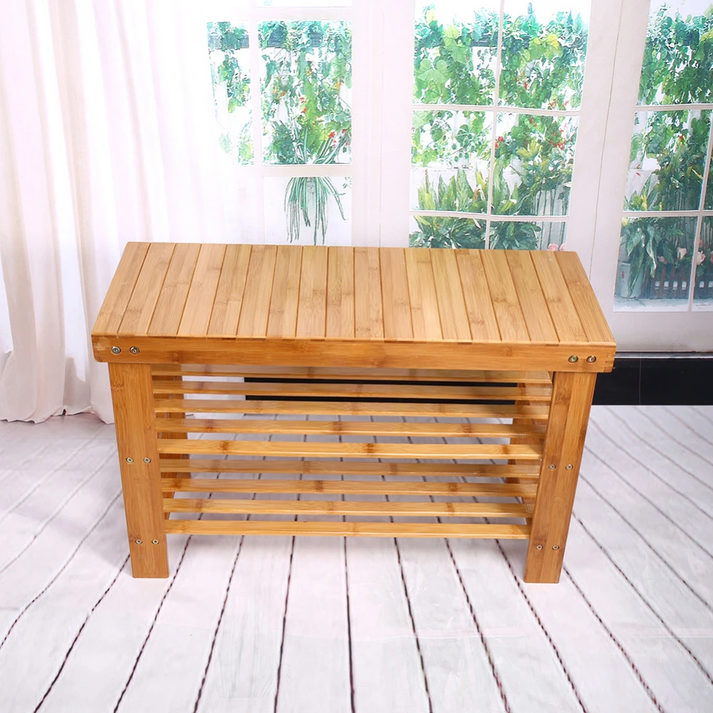 Бамбуковая полка для обуви 2 уровневый органайзер обуви|shoe holder|bamboo shoe rackshoe shelf rack |
