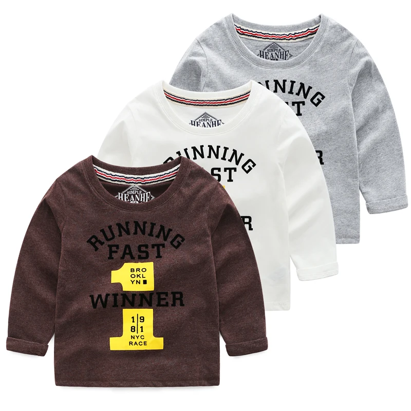 2018 осень экспорт одежда для детей Для мальчиков длинные Футболка с рукавами