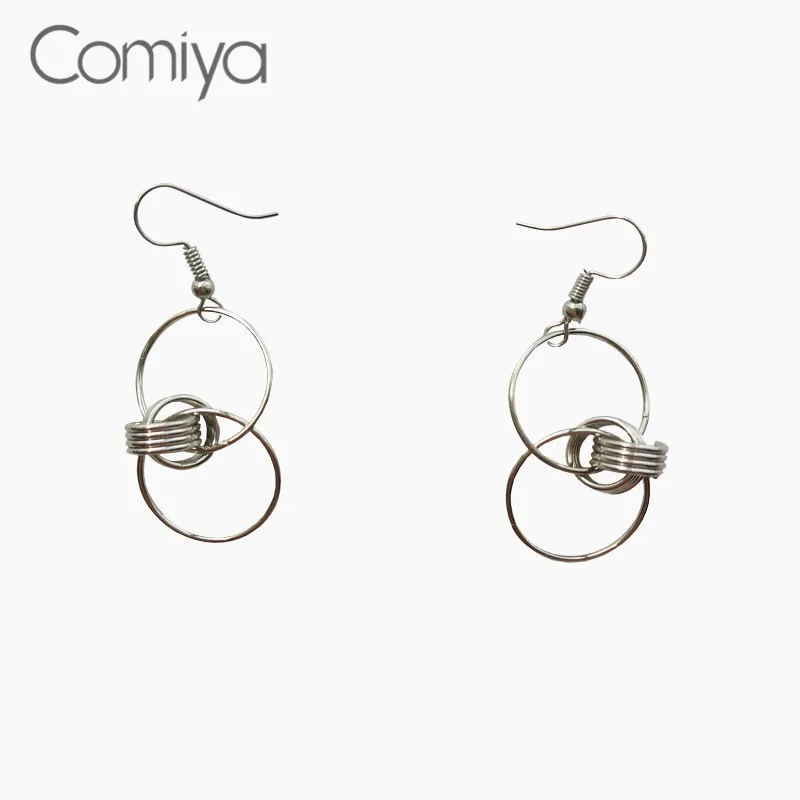Comiya бренд большой серьги для женщин серебро Цвет цинковый сплав стимпанк модные