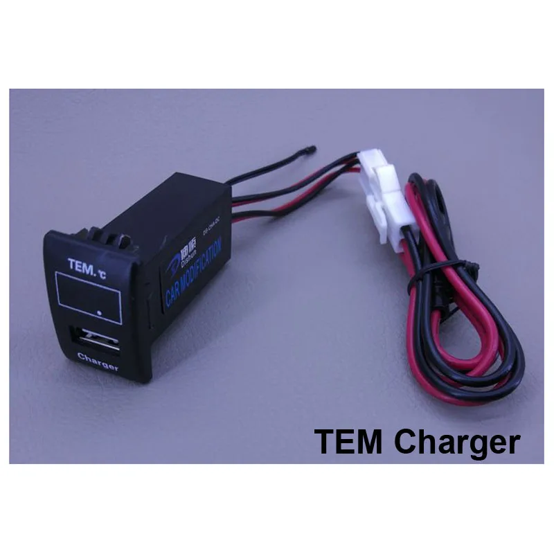 USB зарядное устройство автомобильное разъем напряжение дисплей Температура аудио VOL. V TEM для Suzuki