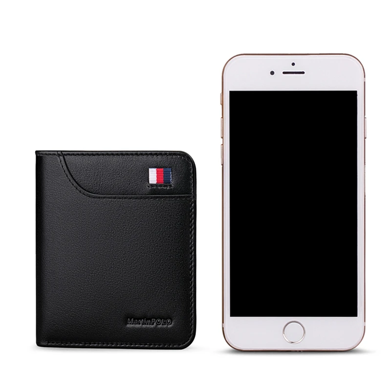 MartinPOLO модный ультратонкий Короткий Мужской кошелек из натуральной кожи