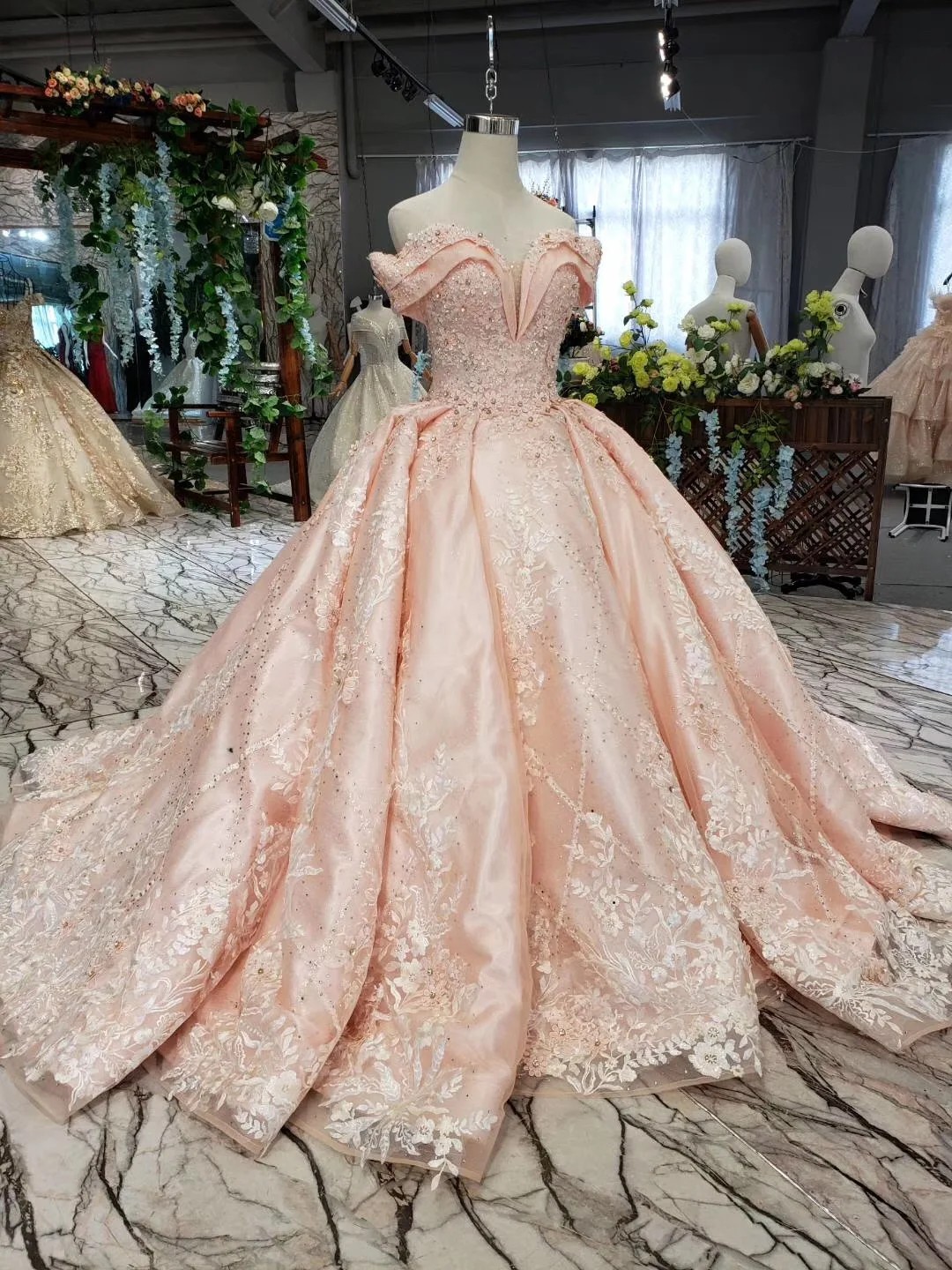 Бальное платье для выпускного розовое Тюлевое кружевное формальное с