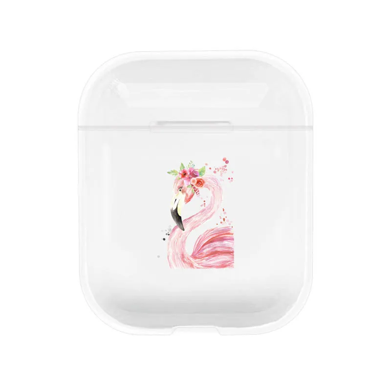 Прозрачный чехол для Apple Airpods 1/2 с милым мультяшным фламинго, прозрачный мягкий Роскошный чехол для наушников Airpods, чехол s