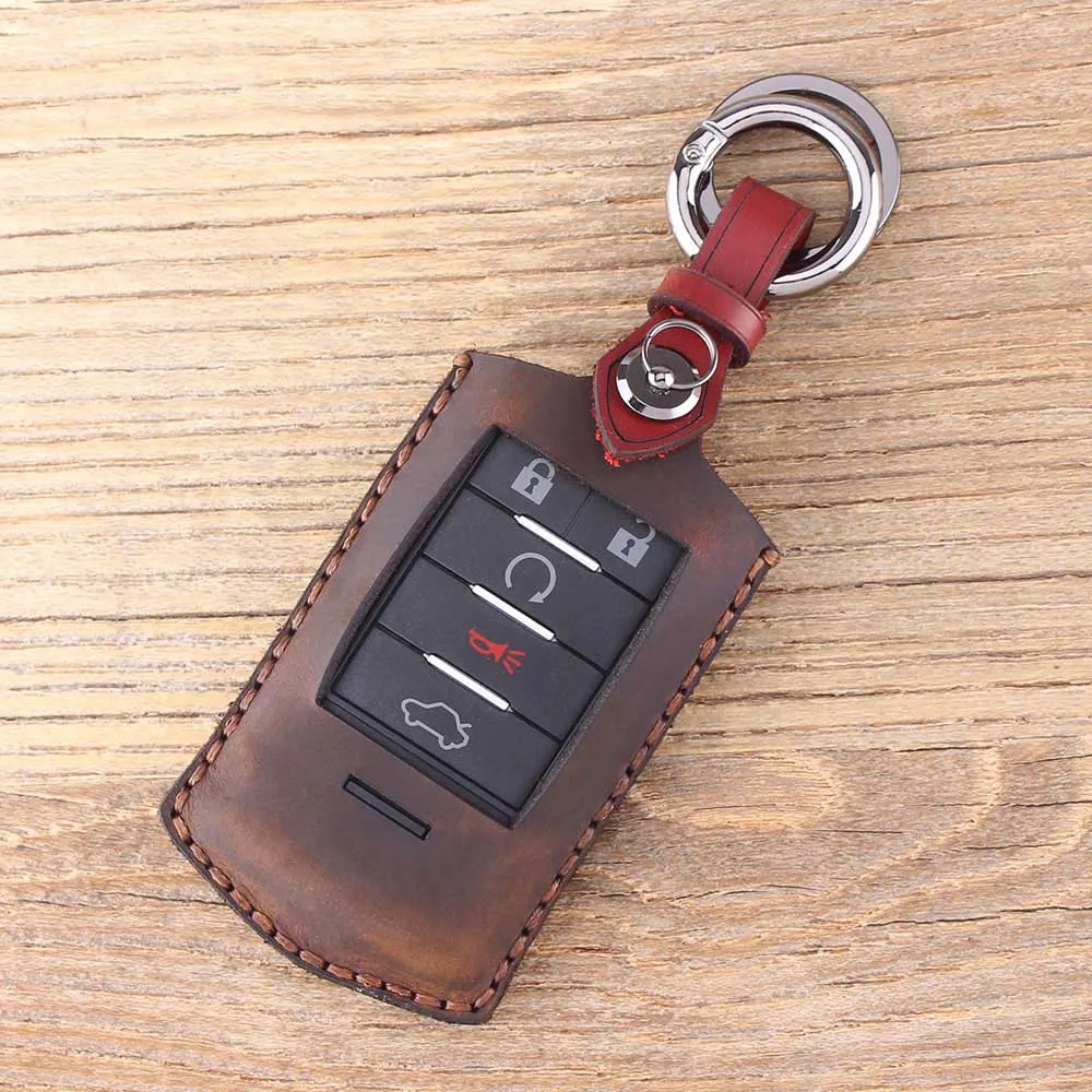 Чехол для ключей KEYYOU из натуральной кожи автомобиля чехол Cadillac CTS XTS DTS пульт