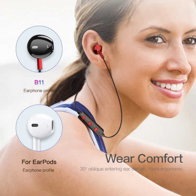 FLOVEME B11, магнитные Bluetooth наушники, стерео наушники, беспроводные наушники со встроенным микрофоном для iPhone, Xiaomi, всех смартфонов