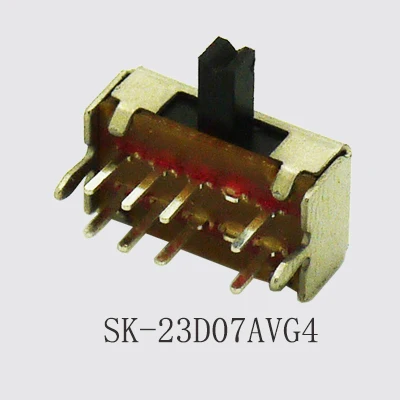 20 шт. высокое качество прерыватель SK-23D07A 2P3T микро ползунковый Переключатель 8Pin 3 poitons PCB крепление тумблер Ручка L = 4 мм