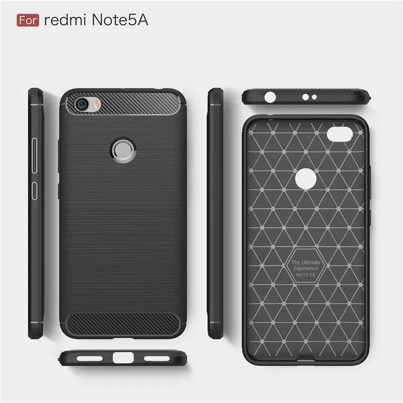 Высокое Качество Мягкий силиконовый чехол для Xiaomi Redmi note 5a Slim Armor углеродного