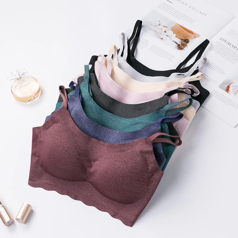 Бесшовные спортивные бюстгальтеры для сна 8 цветов женский бюстгальтер с мягкими