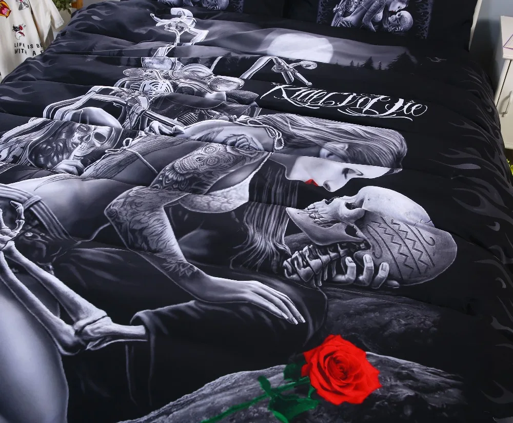 Прямая поставка Комплект постельного белья Ride &amp Die набор пододеяльников и