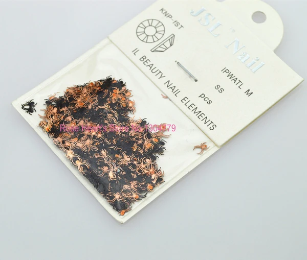 

Black metal nail foil sticker decals 3d nail art decoration tools spider design