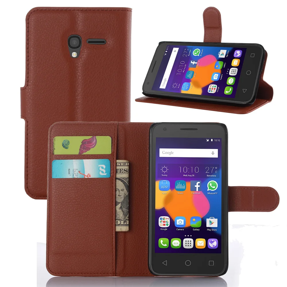 Cyboris чехол для Alcatel One Touch 5015D Pop 3 5 0 Чехол Флип личи кобура из искусственной кожи с